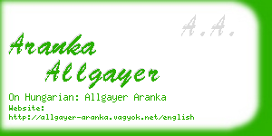 aranka allgayer business card